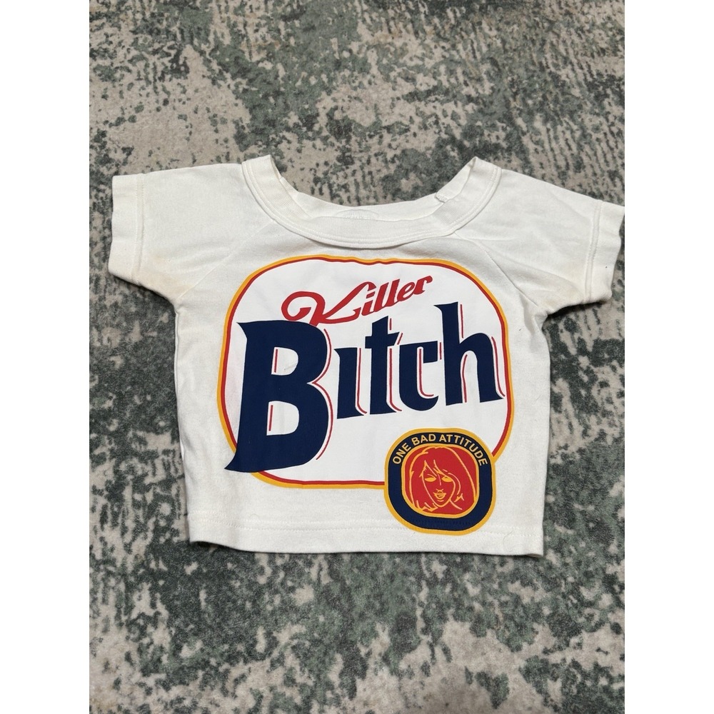 vintage "Killer Bi**h" parody crop top Women's Small *flaw